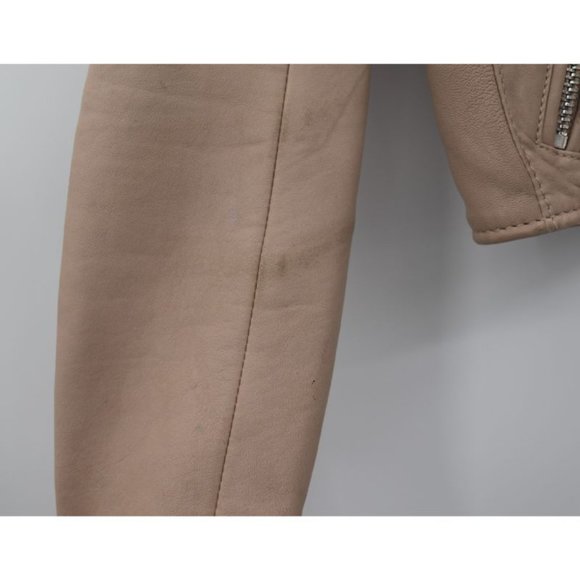 Lambskin Leather: size 36, Asymmetrical zip Moto Biker jacket - Picture 11 of 16